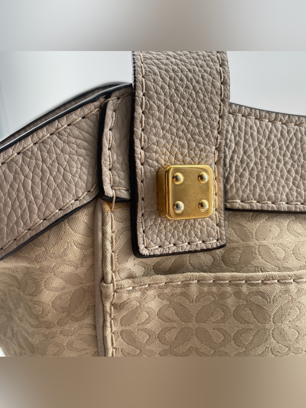 Loewe Anagram Canvas Leather Shoulder Bag - Picture 6 of 16